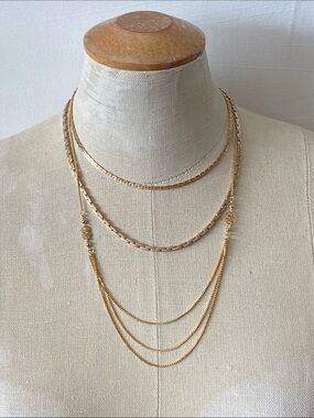 3 gold tone, necklaces for layering. Artistry
